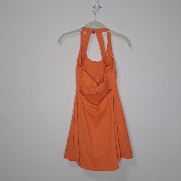 Halara backless cut out twisted side pocket ballet dress orange XS NWT - Picture 6 of 10